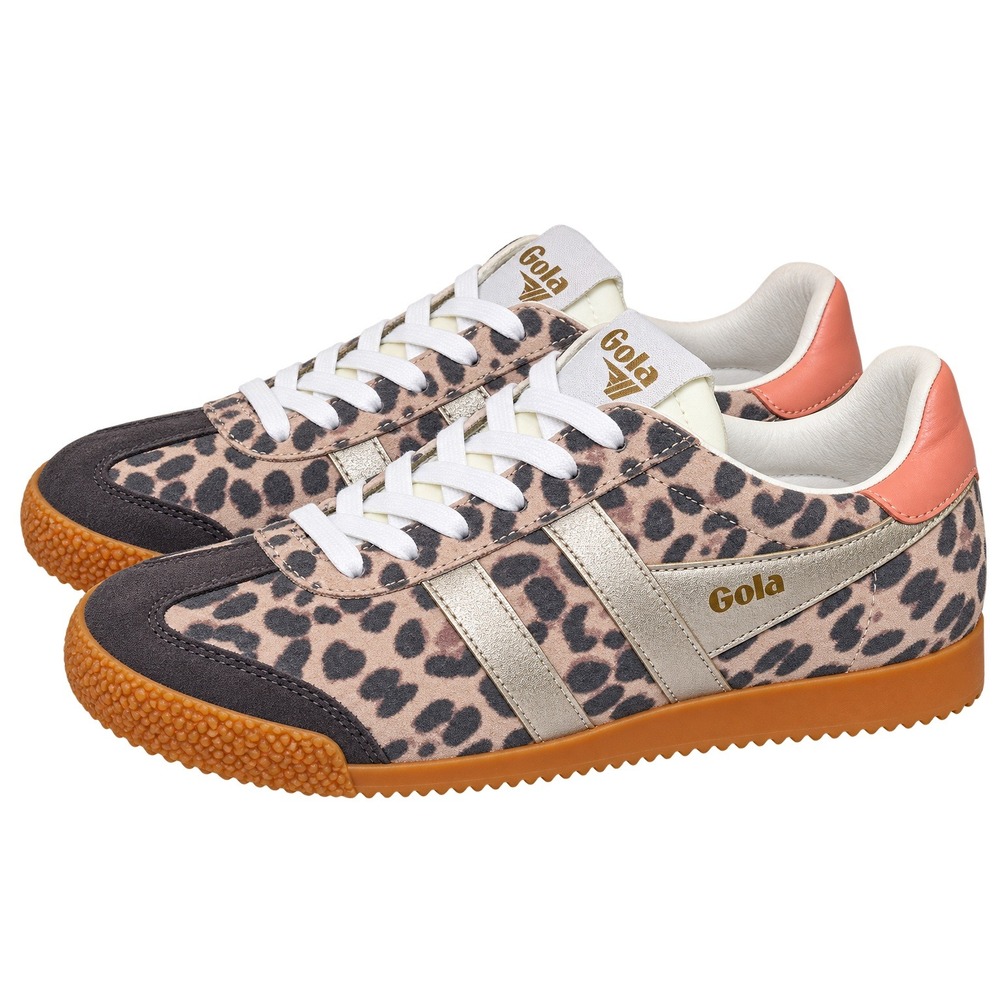 Gola Elan Safari Leopard Print Metallic Gold Trainer Women Size 6 CLB866 NIB